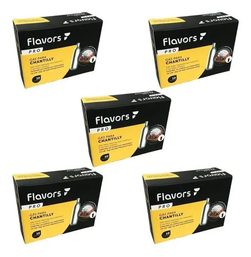 Kit 5 Caixas Cápsulas de Gás para Chantilly Flavors Pro N20