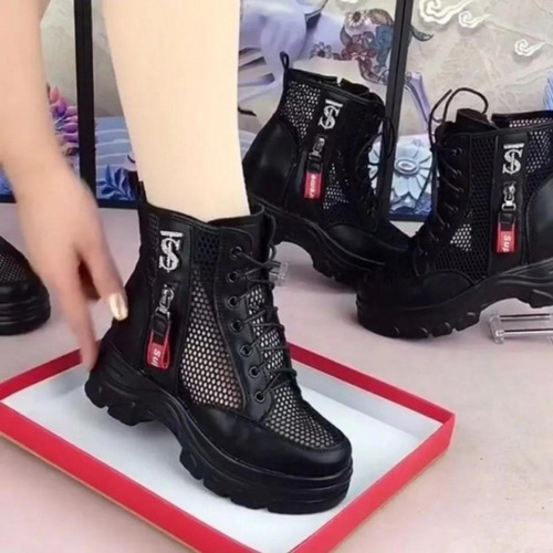 Botas Martin De Malla Hueca Para Mujer, Estilo Británico