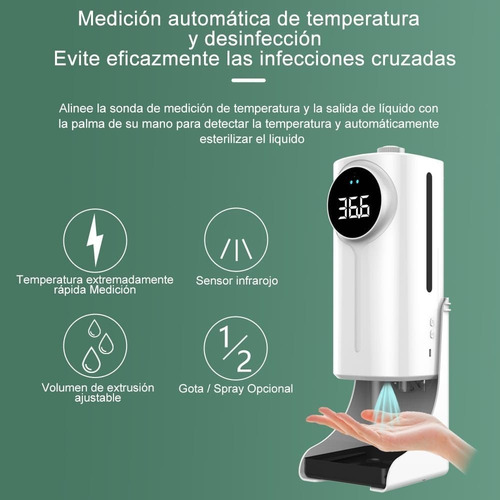 Imagen 4 de 6 de Kit Dispensador Gel Automatico Termometro K9pro Con Tripie
