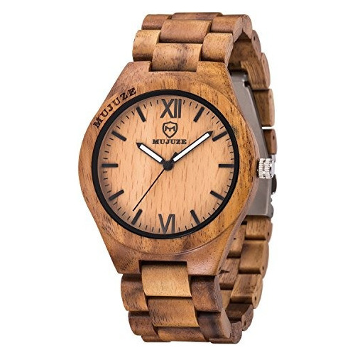 Madera Watchbioston Natural Hecho A Mano De La Vendimia Lige