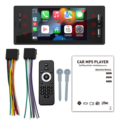 Reproductor Mp5 Estéreo Para Coche Con Subwoofer Usb Bt Aux