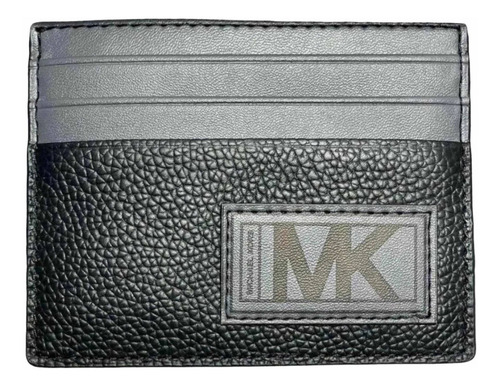 Tarjetero Michael Kors Negro Gris Hombre Logo My1l Diseño De La Tela Liso