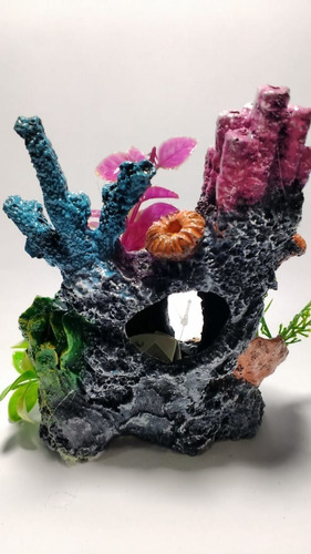 Imagem 4 de 5 de Enfeite Aquário Coral Rocha Pico Toca - Decoração E Plantas