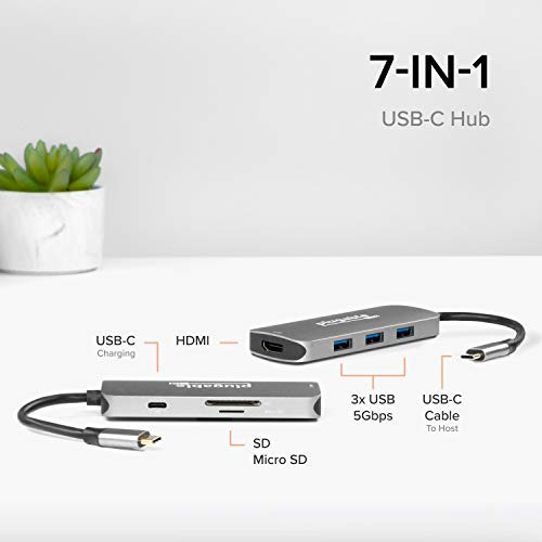 Hub Usb-c 7 En 1 Plugable, Hub Usb-c Sin Controladores