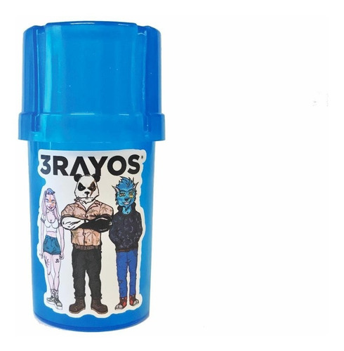 Imagen 3 de 9 de Picador Tainer 3 Partes Grinder Smellproof Azul X 1