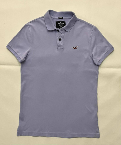 Playera Tipo Polo Hollister De Hombre, Color Lavanda Talla S