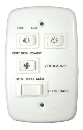 Controle Ventilador De Teto 4x2 C/ Capacitor 110v 2 Interrup