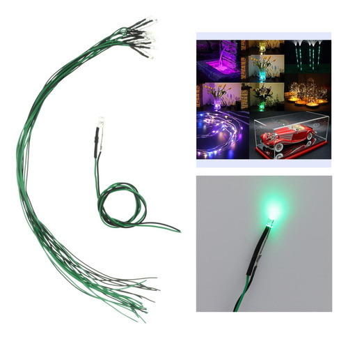 30pcs/pack 3mm Precableado Micro Mini Led Dc3 6v Diodos