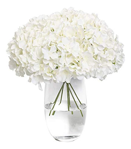 Tifuly Hortensia Flor De Seda Blanca 12 Cabezas Cabeza De Fl