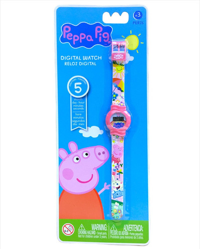Reloj Digital Peppa Pig Original Hasbro Tv Nvo Perj6 Bigshop