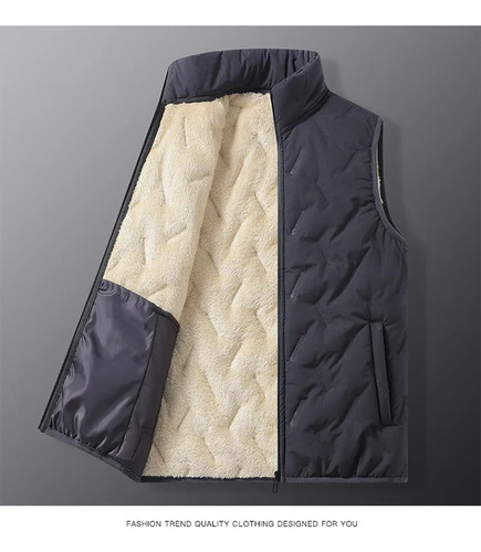 Colete De Algodão Forrado De Lã De Inverno Para Homem, Jaque