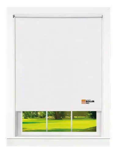 Cortina Roller Blackout 170x140cm Blanco - Roller Pro Black Out 100% Bloqueante Solar, Facil Instalacion, Tela Pvc Resistente, Aislante Termico Y Acustico, Soportes Metalicos, 170 Ancho X 140 Alto