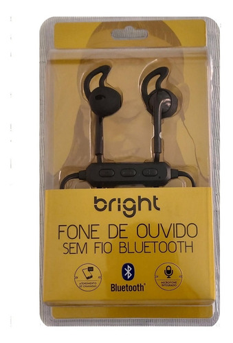 Fone De Ouvido Sem Fio Bluetooth Bright Sport 0481 Preto