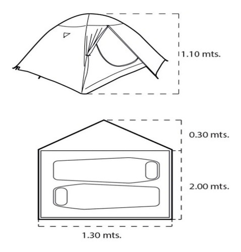 Carpa Iglu 2 Personas Spinit Camper Cubretecho Impermeable