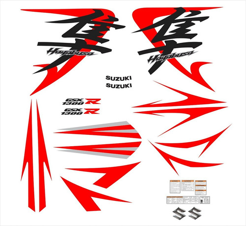Kit Adesivos Para Suzuki Hayabusa Gsx 1300r 2008 2011 16064 Cor Laranja