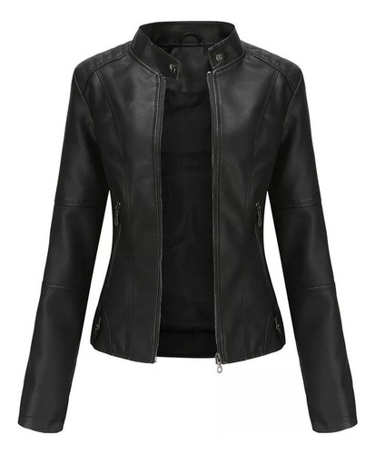 Chamarra De Cuero Para Moto Para Mujer, Abrigo Atractivo