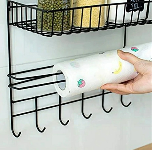 Organizador Autoadhesivo Para Pared Porta Rollo Utensillos