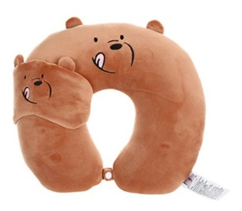 Almofada De Pescoço E Máscara Miniso - Ursos Sem Curso