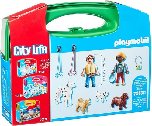 Juguete Playmobil City Life Maletín Paseo Con Perros 17 Pc