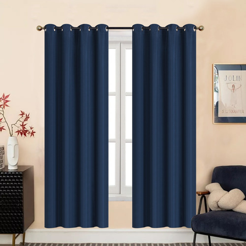 Cortina Blackout En 2 Paneles 280x220cm Premium Quality! Color Marino Premium