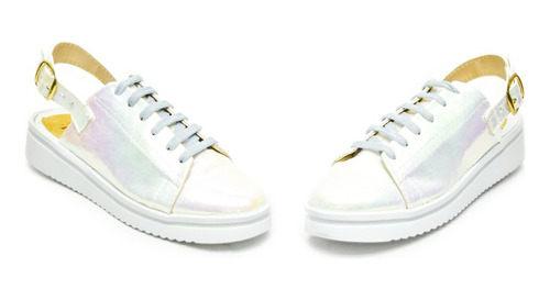 Tenis Gloss Blanco De Moda Mod. 04 0127.