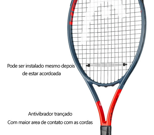 Imagem 3 de 5 de Antivibrador Raquete Profissional Trançada Presilha Head