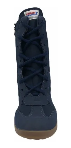 Tenis Panam De Bota Con Tac n Corrido Color Azul