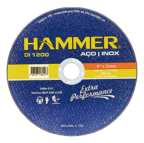 Disco Sped/inox Hammer 9x7/8