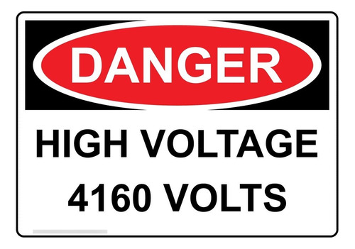 Danger High Voltage 4160 Volts Osha Etiqueta Seguridad 5 X 4