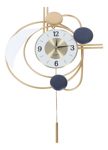 Z Relógio De Parede Decorativo Moderno Com Pêndulo Dourado