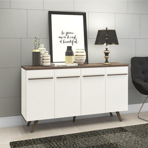 Buffet Zal 4 Puertas Marfil-rustico 160x38.5x89.4cm