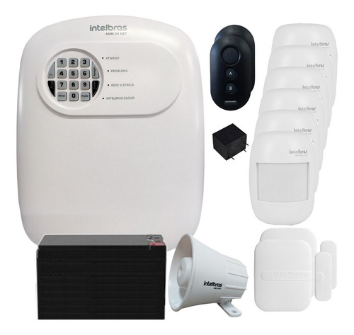 Kit Alarme Intelbras Anm 24 Net App 8 Sensores Smart Sem Fio