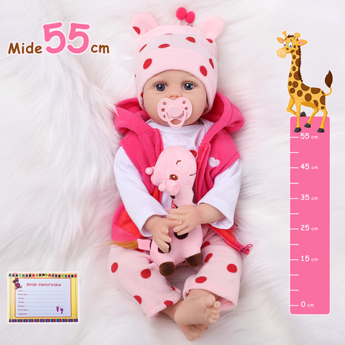55cm Muñeca De Bebé Reborn Bebé Niña De Silicona Y Algodón