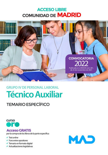 Libro Tecnico Auxiliar Grupo Iv Comunidad Madrid (acceso ...