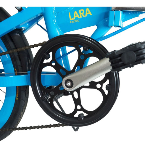 Bicicleta Plegable Rodado 20 Con Portapaquete Combo Regalo Celeste M