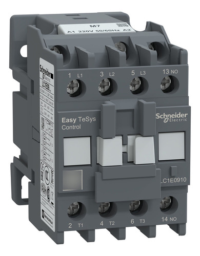Contactor 9A 3P 220Vca 50/60Hz 1 Contacto Auxiliar Na SCHNEIDER LC1E0910M7