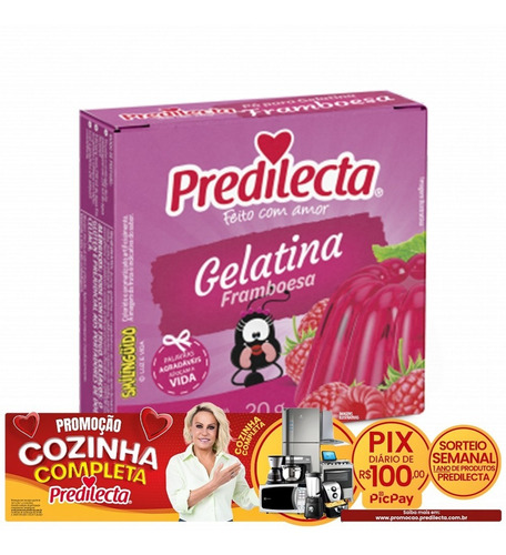 Imagem 2 de 2 de Gelatina Em Pó Framboesa 20g Predilecta