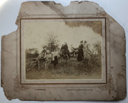 Foto Original Sobre Carton Rosario Frontera Gamberale 1890's