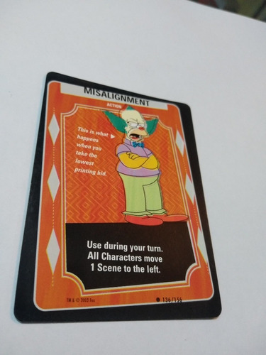 Tarjeta The Simpsons 136/156 Misalignment Tcg