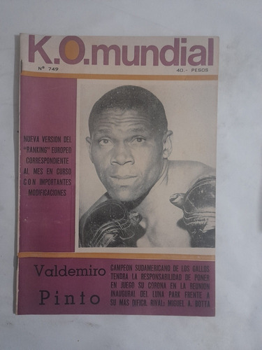 Ko Mundial 749 Valdemir Pinto Campeon Sudamericano Gallo 