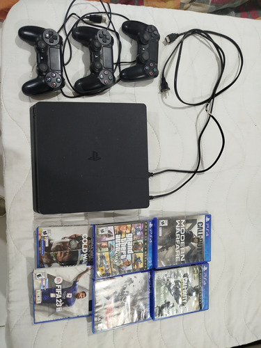 Ps4 Slim De 872gb + 6 Juegos Y 3 Controles