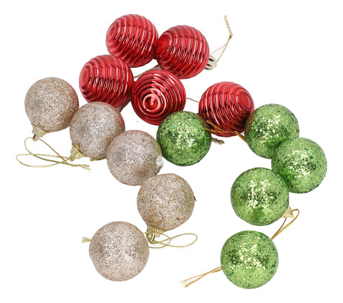 30 Uds Bolas De Árbol De Navidad Adornos Rojo Dorado Verde