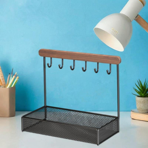 Decoración De Almacenamiento De Soporte Base Cuadrada Negro