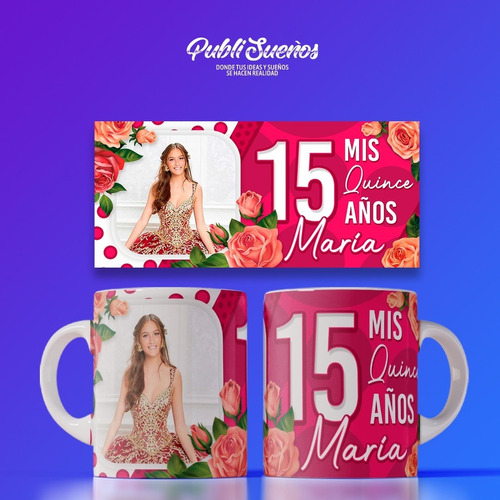 Plantillas Taza Mis 15 Años - Cod049