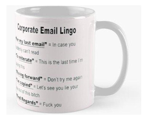 Taza Correo Electrónico Corporativo Lingo Mug Gift Funny Wor
