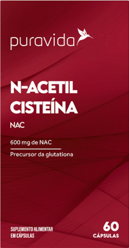 N- Acetil Cisteina C/60 Capsulas - Pura Vida Sabor Sem sabor
