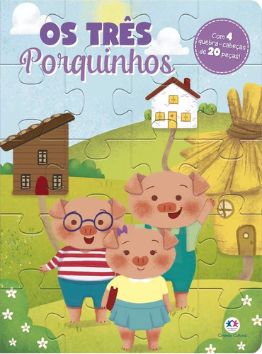 Livro Quebra Cabeça Os Três Porquinhos Infantil Educativo