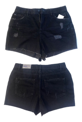 Short De Jean Negro Dama