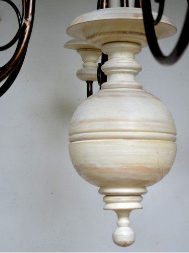Imagem 4 de 4 de Lustre Torneado 6 Lâmpadas