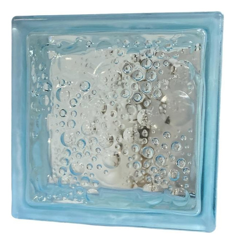 Caja 5 Piezas Vitroblock/traga Luz 19x19x7.5cm Burbuja Azul
